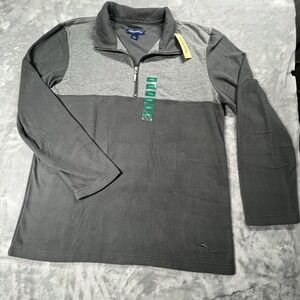 Tommy Bahama Quarter Zip Pullover Mens Large‎ Gray Fleece Colorblock 239937 NEW
